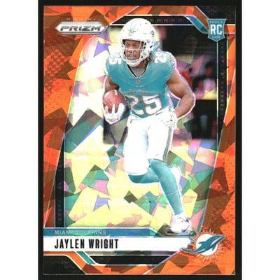 2024 Panini Prizm Prizms Orange Ice #348 Jaylen Wright