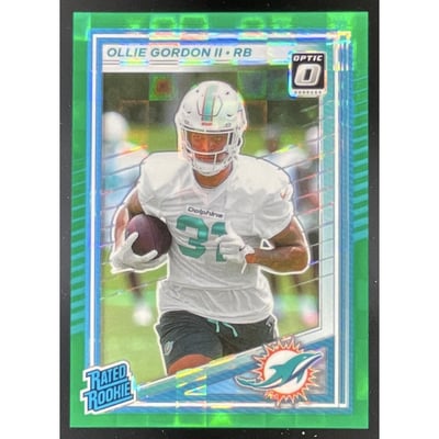 2025 Donruss Optic Rated Preview Green Pandora #394 Ollie Gordon II RC /25