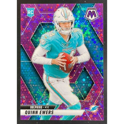 2025 Panini Mosaic Rookies No Huddle Purple Prizm #308 Quinn Ewers RC /50