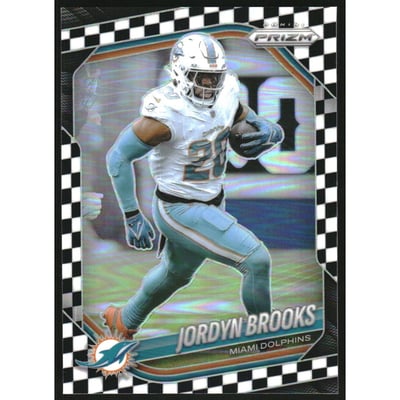 2025 Panini Prizm Prizms Black and White Checker #129 Jordyn Brooks