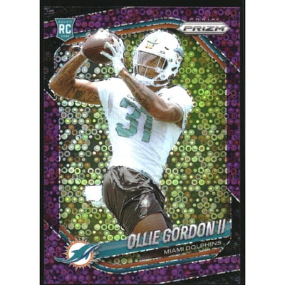 2025 Panini Prizm Prizms No Huddle Purple #333 Ollie Gordon II