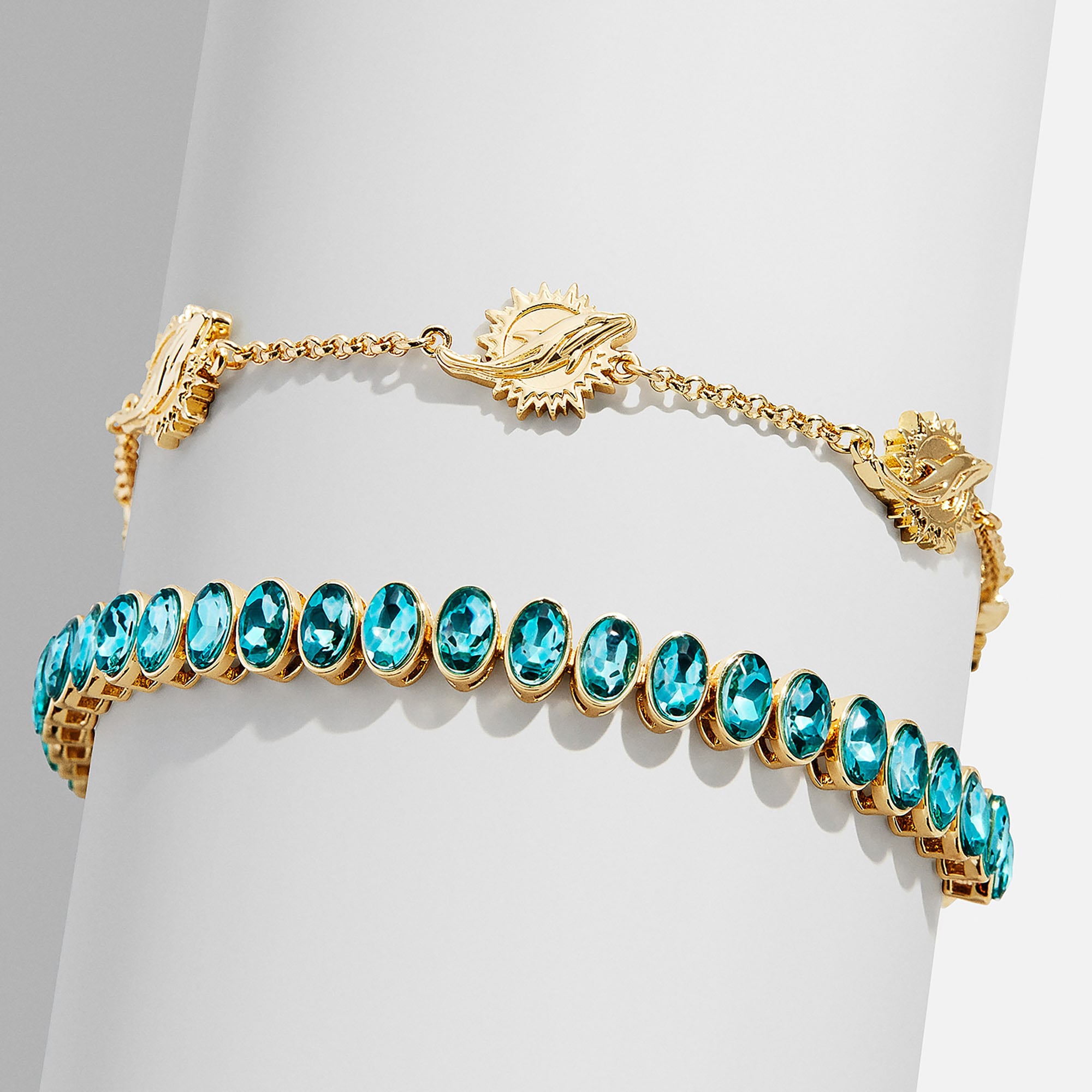 BaubleBar Miami Dolphins Set of Two Tennis Bracelets