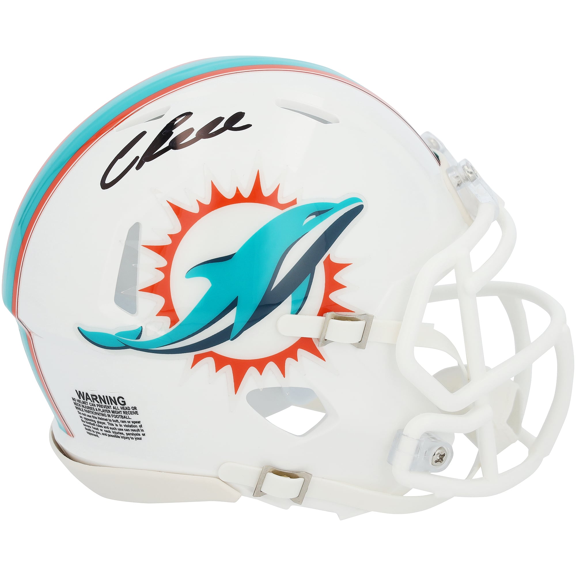 Chris Bell Miami Dolphins Autographed Riddell Speed Mini Helmet
