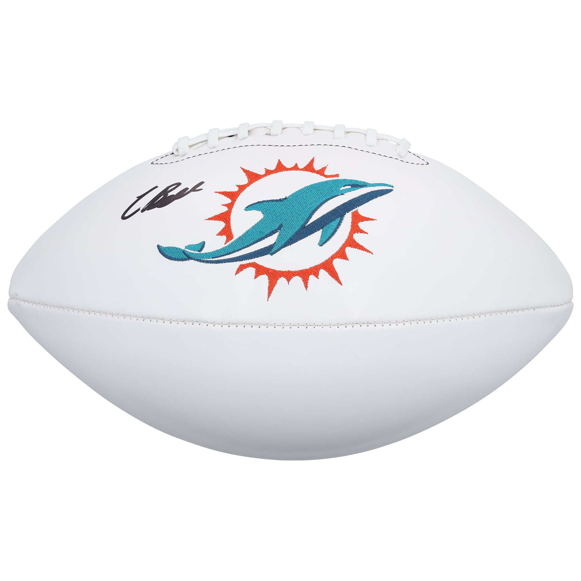 Chris Bell Miami Dolphins Autographed Wilson White Panel Football