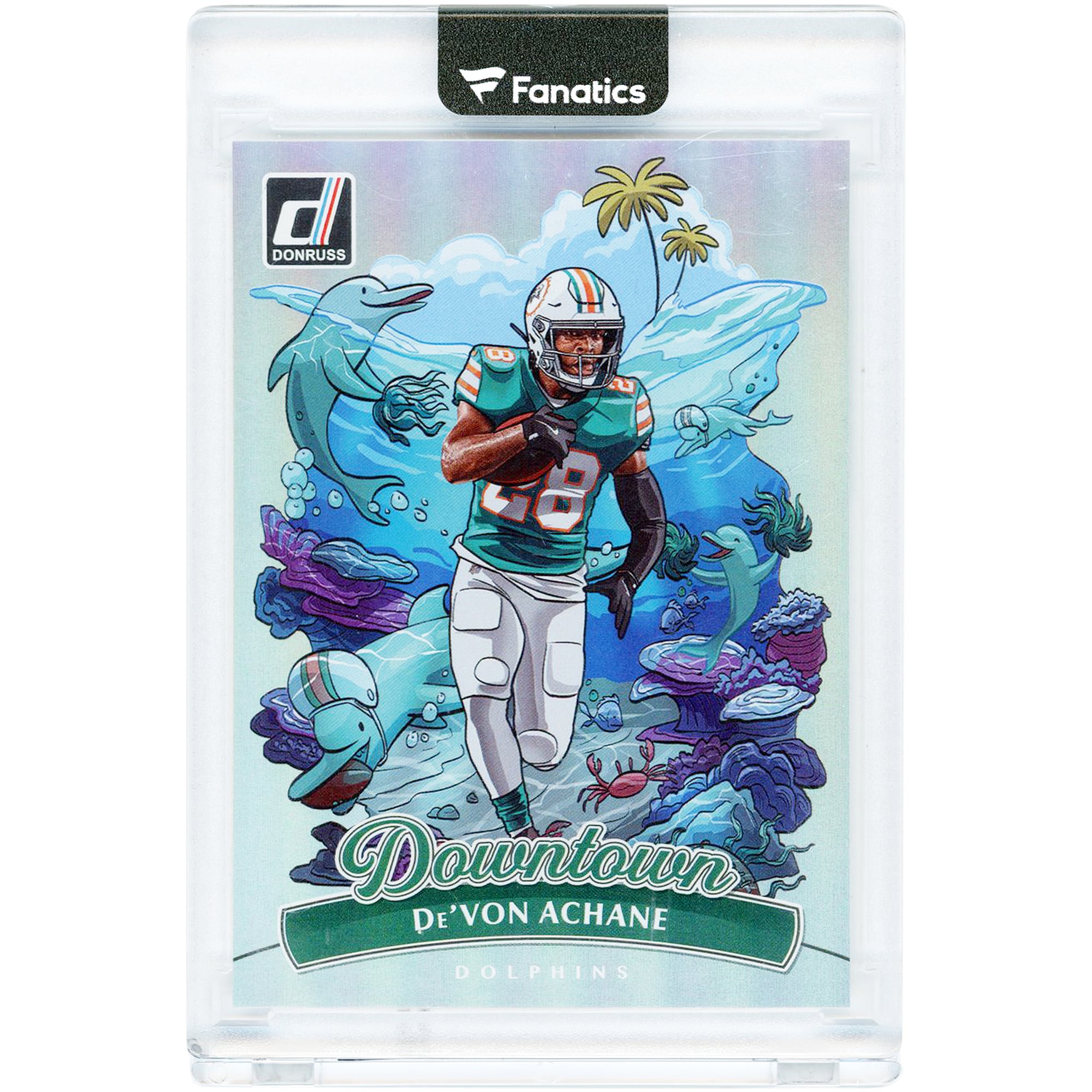 Carte De'Von Achane Miami Dolphins 2025 Panini Donruss Downtown #10