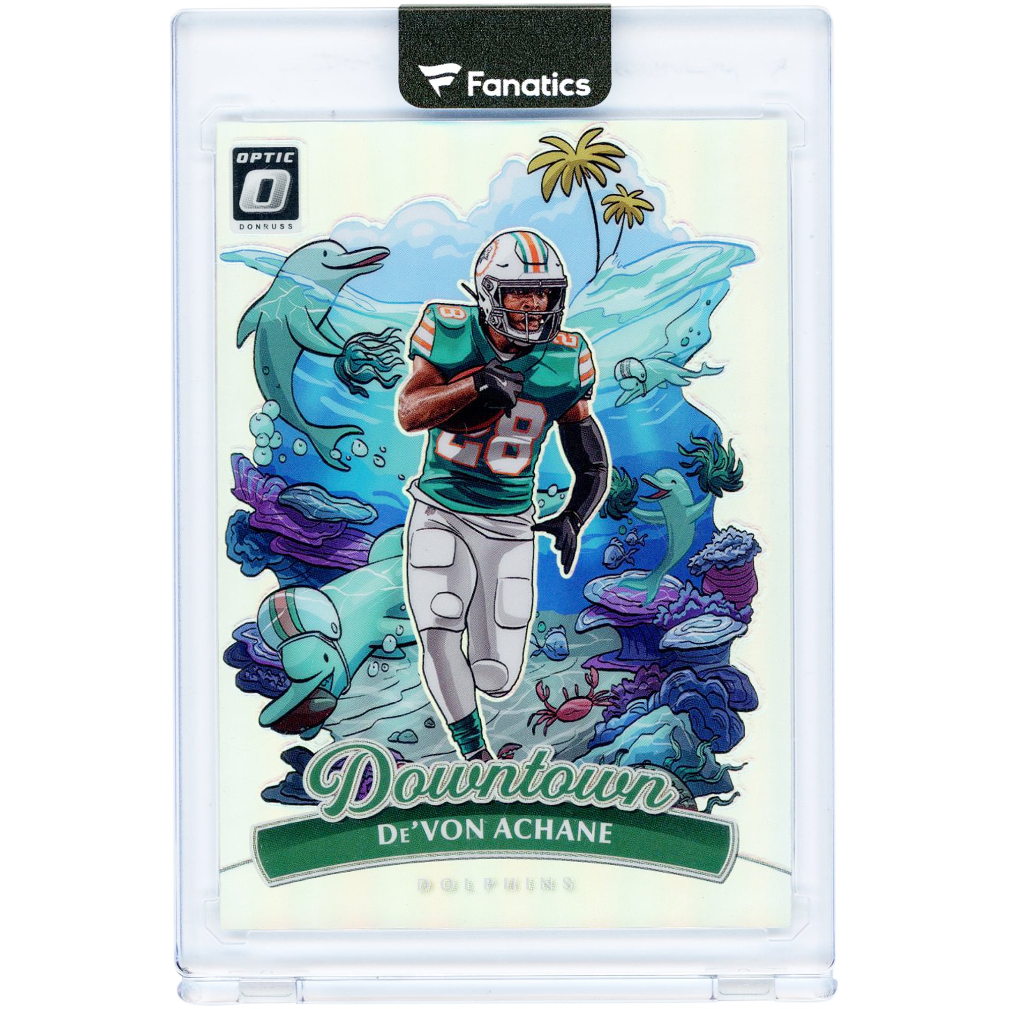 De'Von Achane Miami Dolphins 2025 Panini Donruss Optic Downtown #10 Carte