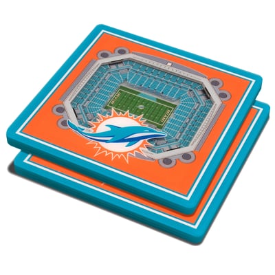 Miami Dolphins Fanpoint 3D StadiumView Coasters