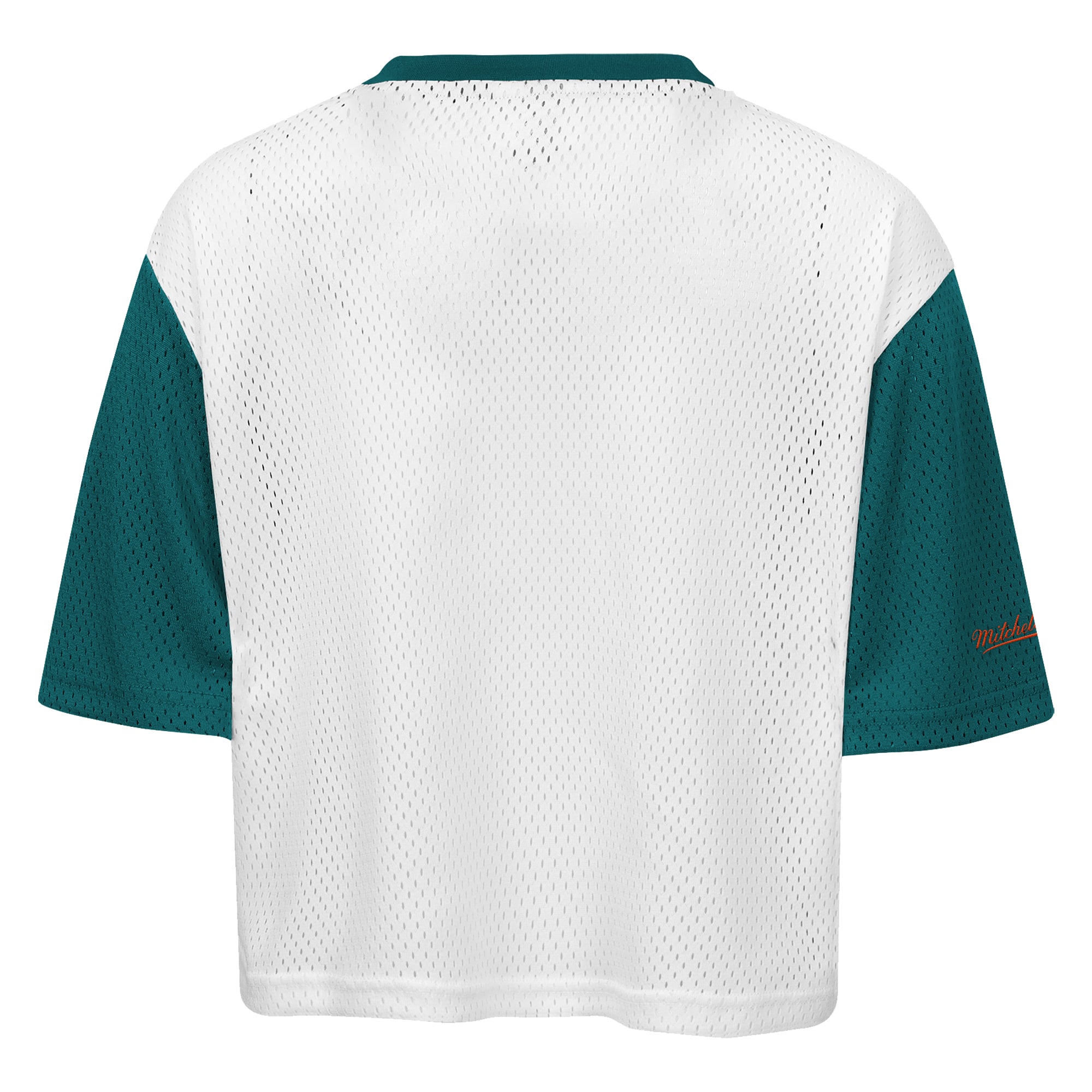 T-shirt court à manches courtes Mitchell & Ness blanc Miami Dolphins pour jeunes filles