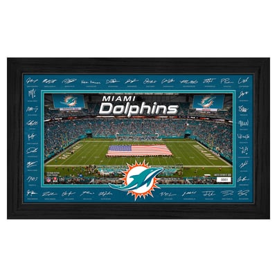 Miami Dolphins Highland Mint 12" x 20" 2026 Signature Gridiron Panoramic Framed Photo