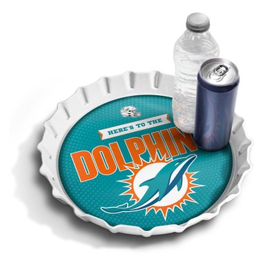 Miami Dolphins IDNA 13" Bottle Cap Serving Tray