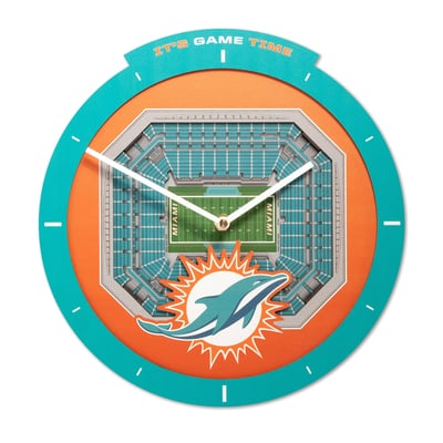 Miami Dolphins IDNA StadiumView 3D Wall Clock