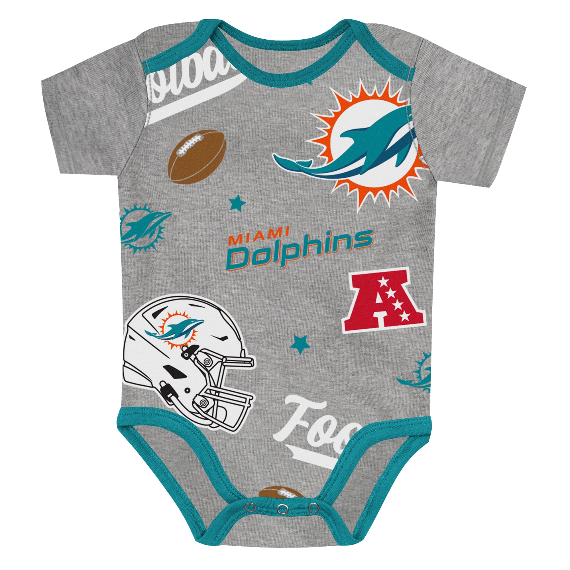 Ensemble de body 3 pièces pour bébé Outerstuff Miami Dolphins, premier choix la ronde