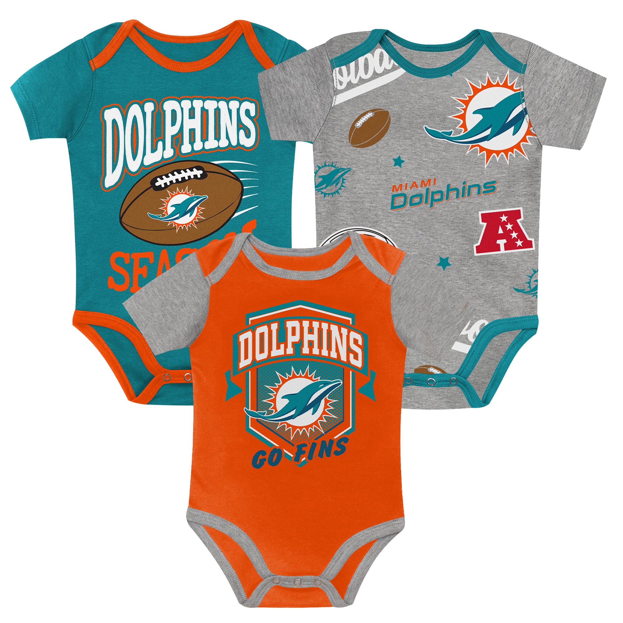 Infant Outerstuff Miami Dolphins First Round Pick 3-Piece Bodysuit Set