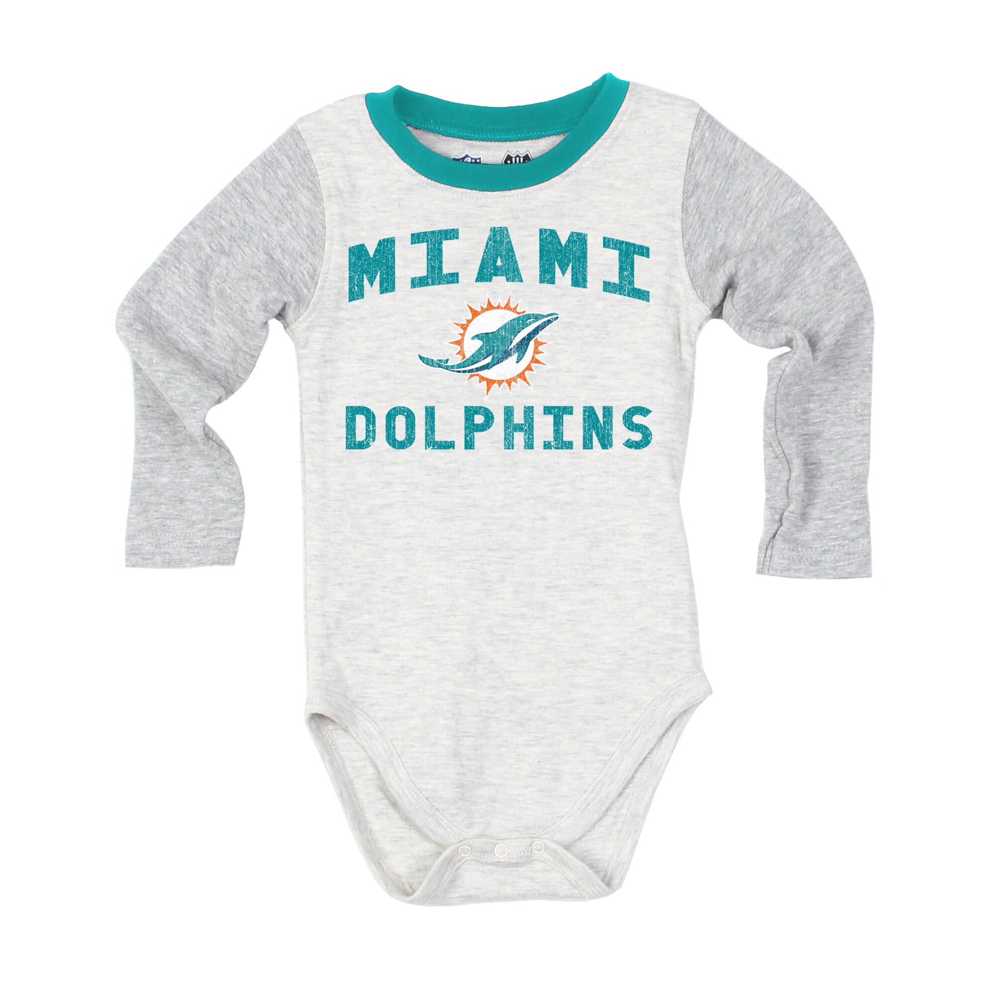 Ensemble body à manches longues et pantalon pour bébé Wes & Willy Heather Gray Miami Dolphins Jie Hopper