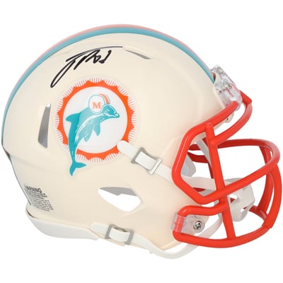 Jacob Rodriguez Miami Dolphins Autographed Fanatics Authentic Riddell Retro Speed Mini Helmet