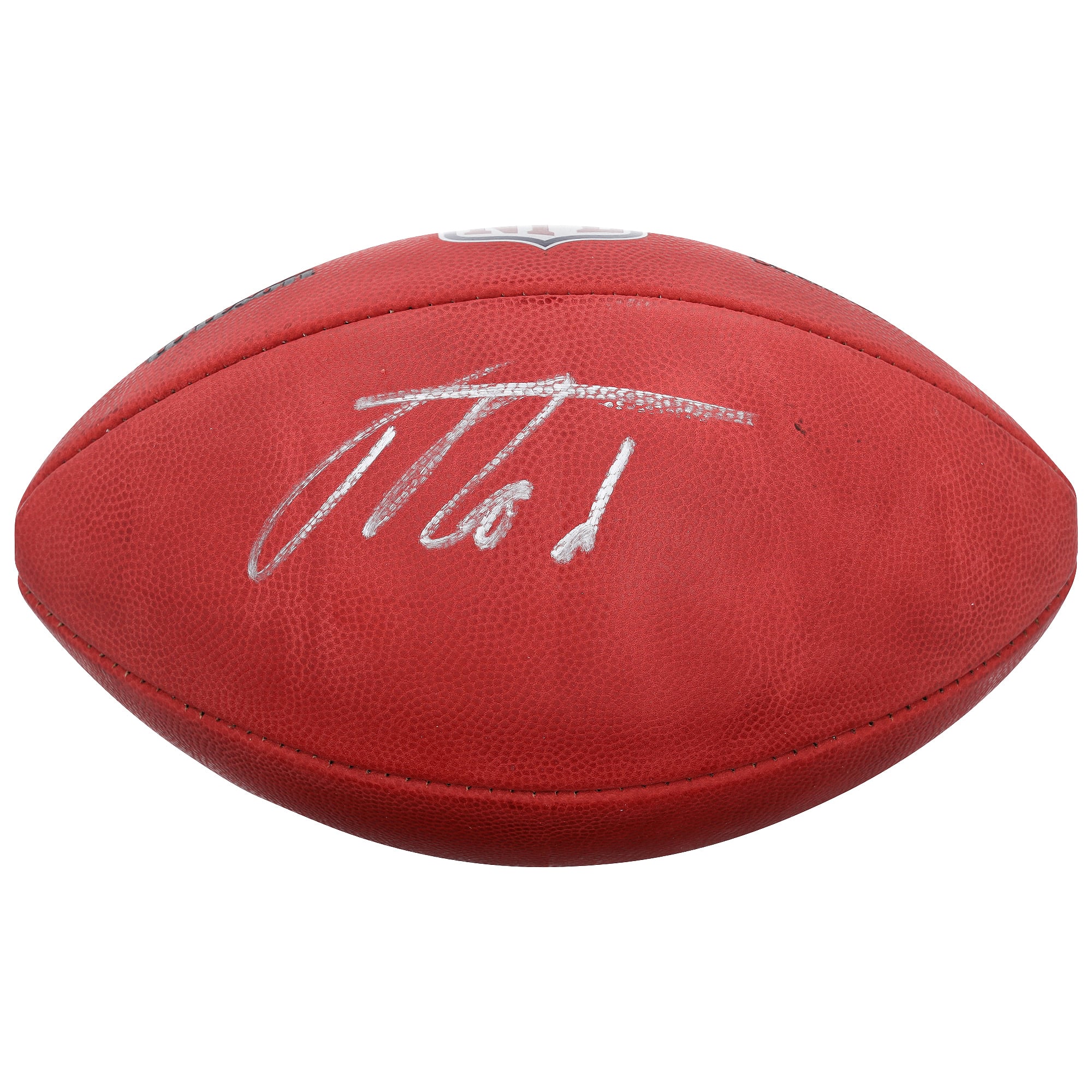 Ballon de football Wilson Duke en couleur, autographié par Jacob Rodriguez des Dolphins de Miami