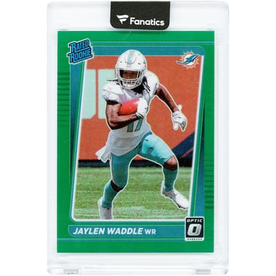 Jaylen Waddle Miami Dolphins 2021 Panini Donruss Optic Green Prizm #208 #5/5 Rookie Card