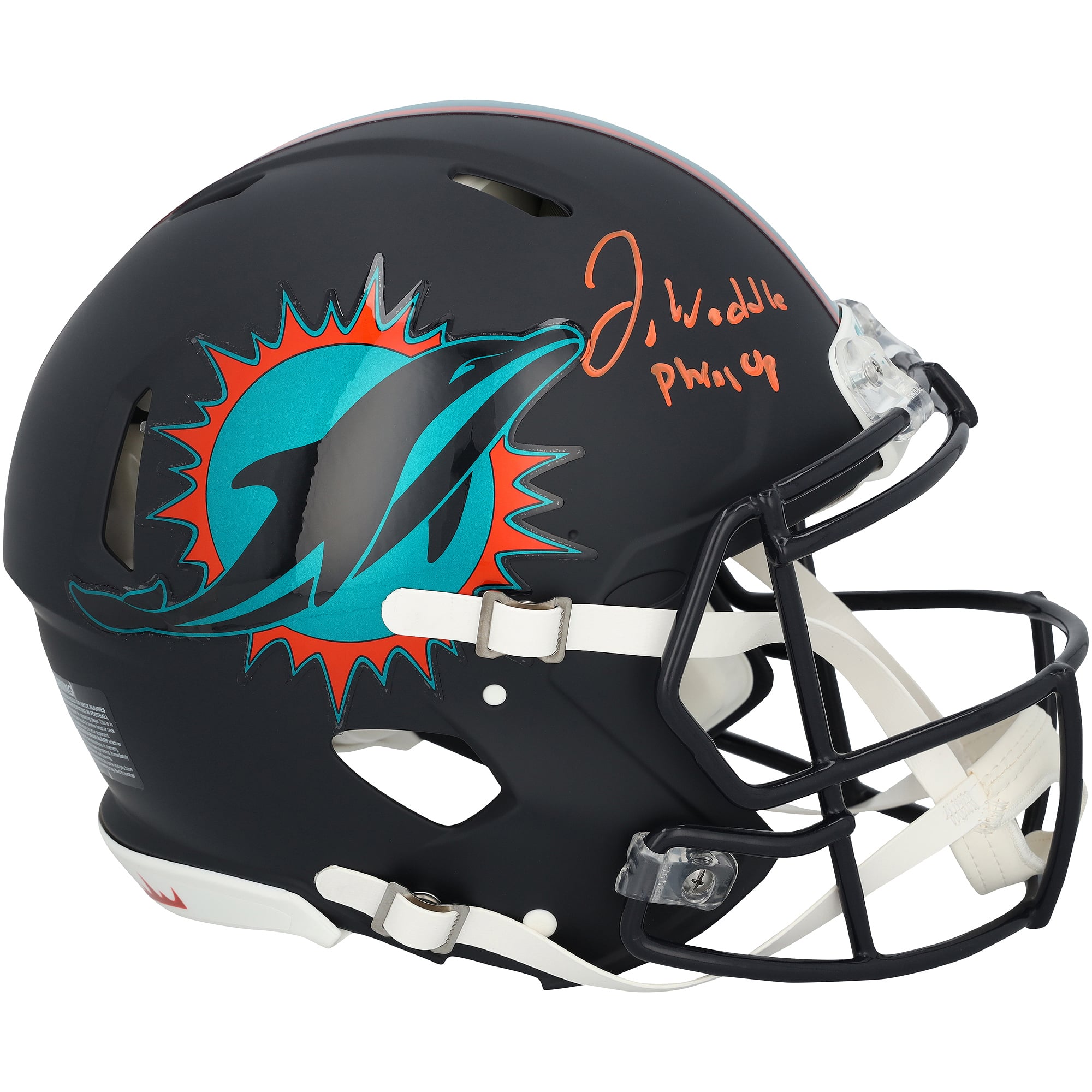 Jaylen Waddle Miami Dolphins Autographed Riddell Rivalry Speed Authentic Helmet with "Phins Up" Inscription