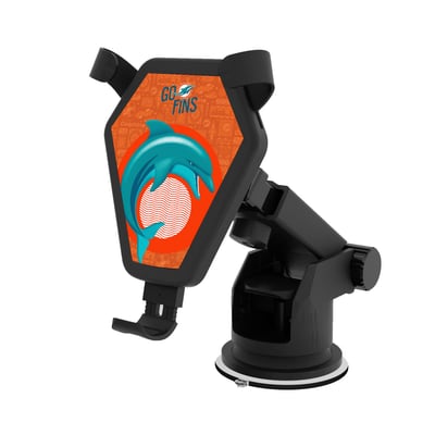 Miami Dolphins Keyscaper Wireless Car Charger - Black