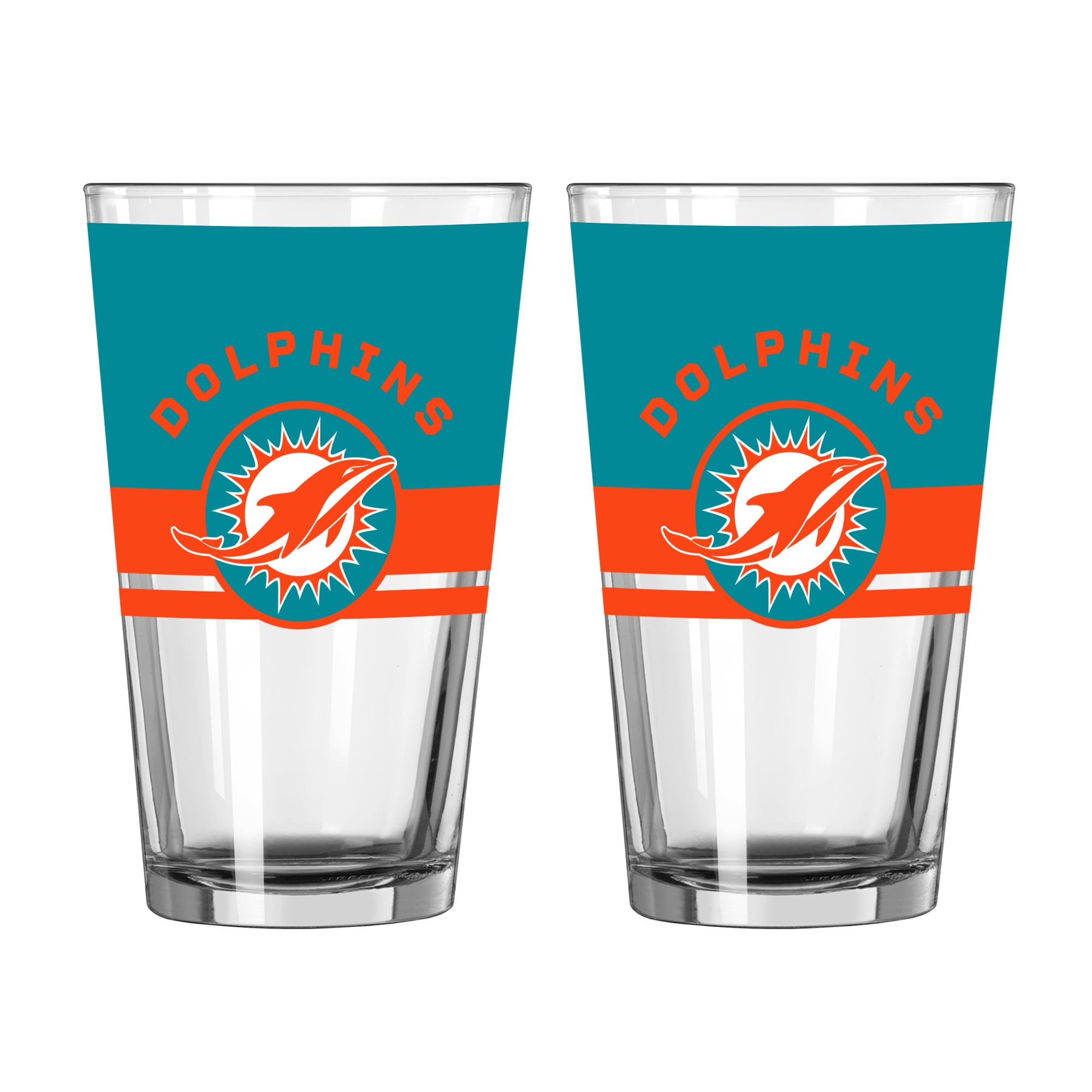 Ensemble de deux verres à bière Horizon de 473 ml (16 oz) Logo Brands Miami Dolphins