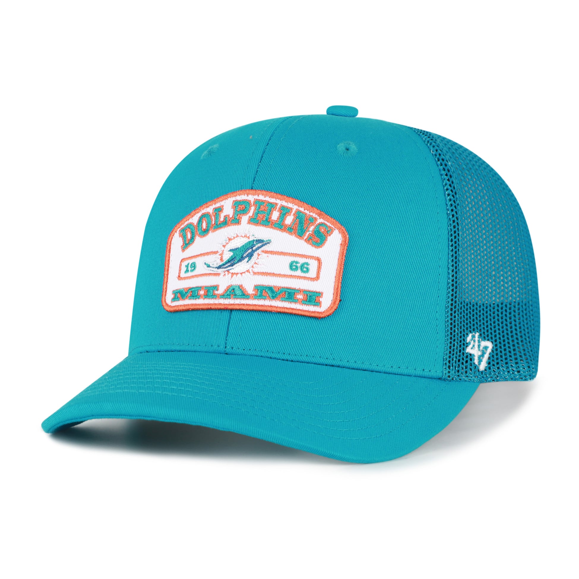 Casquette trucker ajustable pour homme '47 Aqua Miami Dolphins Roadway