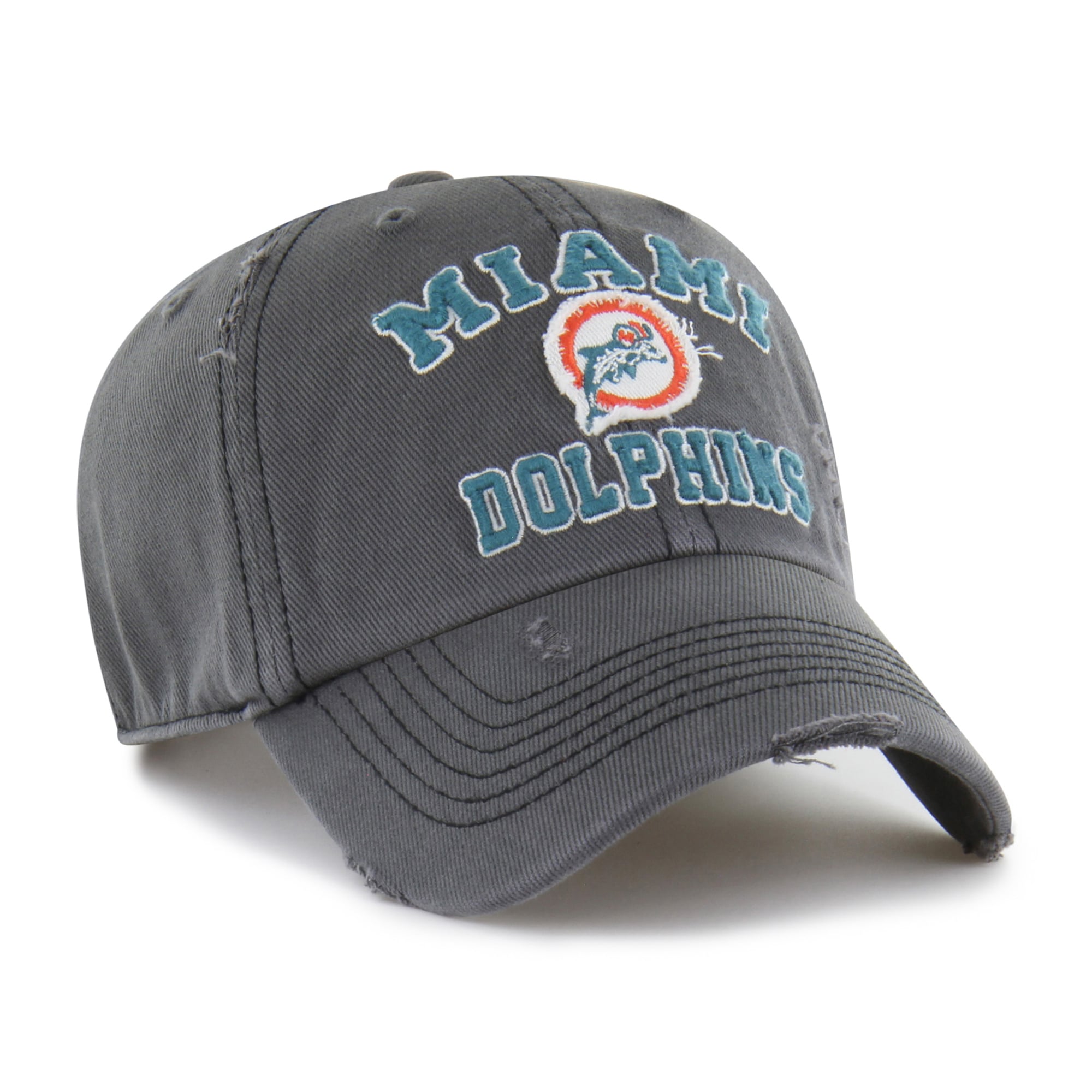 Men's '47  Charcoal Miami Dolphins Seymoore Clean Up Adjustable Hat
