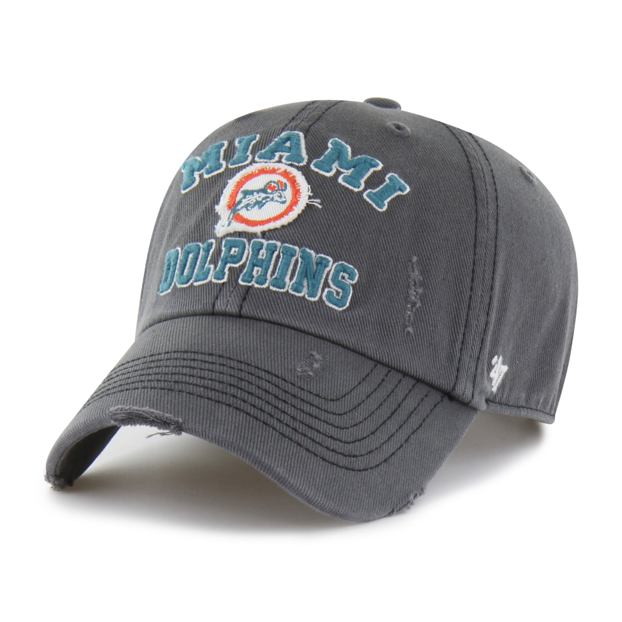 Men's '47  Charcoal Miami Dolphins Seymoore Clean Up Adjustable Hat