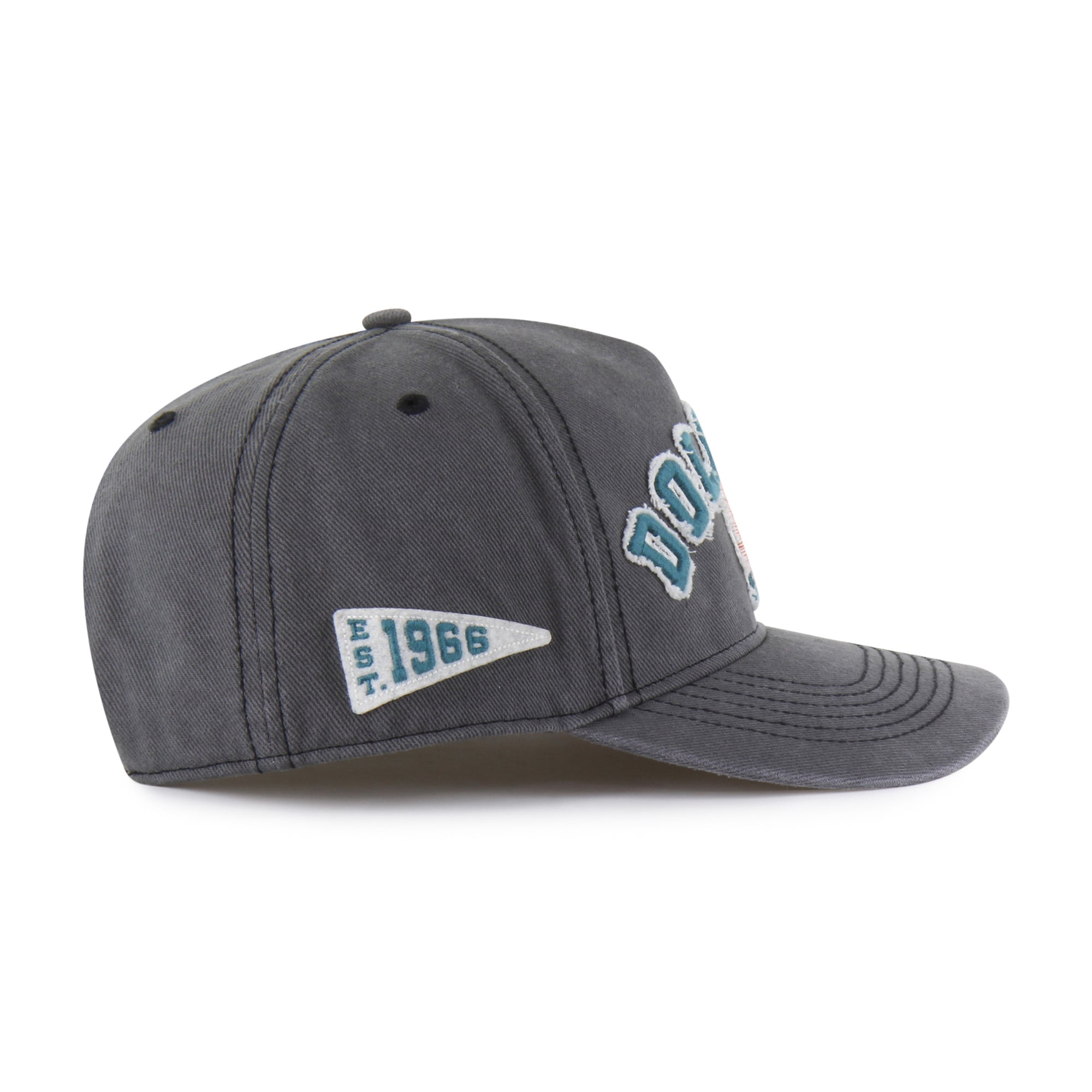 Men's '47 Charcoal Miami Dolphins Throwback Calderwood Well Worn Hitch Adjustable Hat