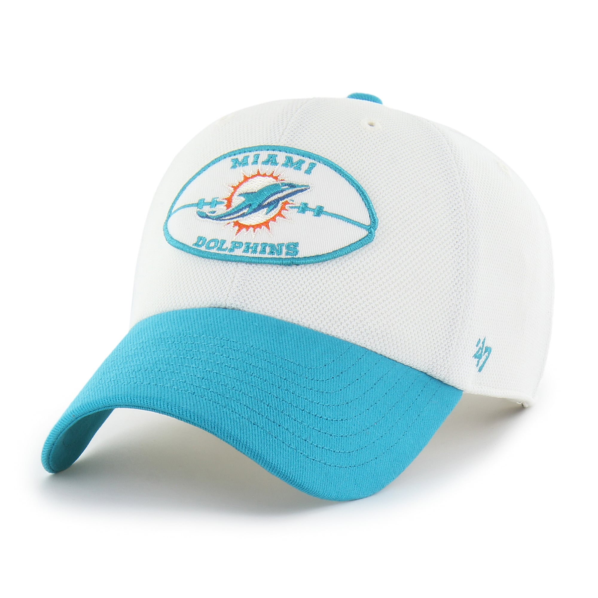 Casquette ajustable Miami Dolphins '47 crème/turquoise à patch piqué