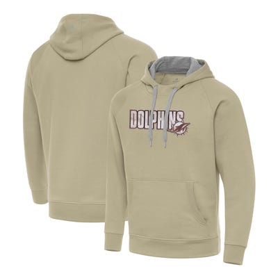 Miami Dolphins Antigua Woodland Camo Victory Hoodie - Khaki