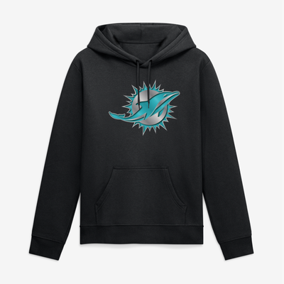 Miami Dolphins Big & Tall Metallic Mascot Hoodie - Black