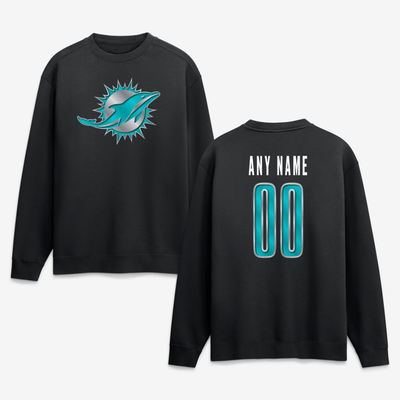 Miami Dolphins  Forged Mascot Personalized Name & Number Sweatshirt - Black