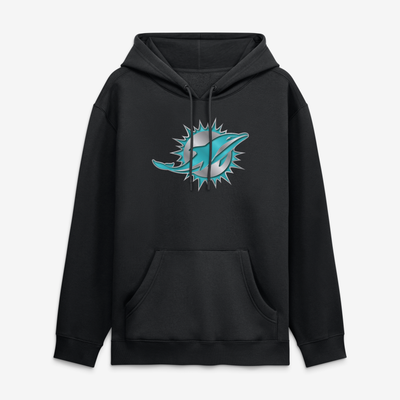 Miami Dolphins  Metallic Mascot Hoodie - Black