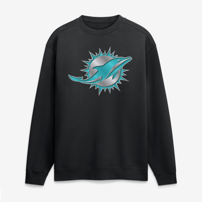 Miami Dolphins  Metallic Mascot Sweatshirt - Black