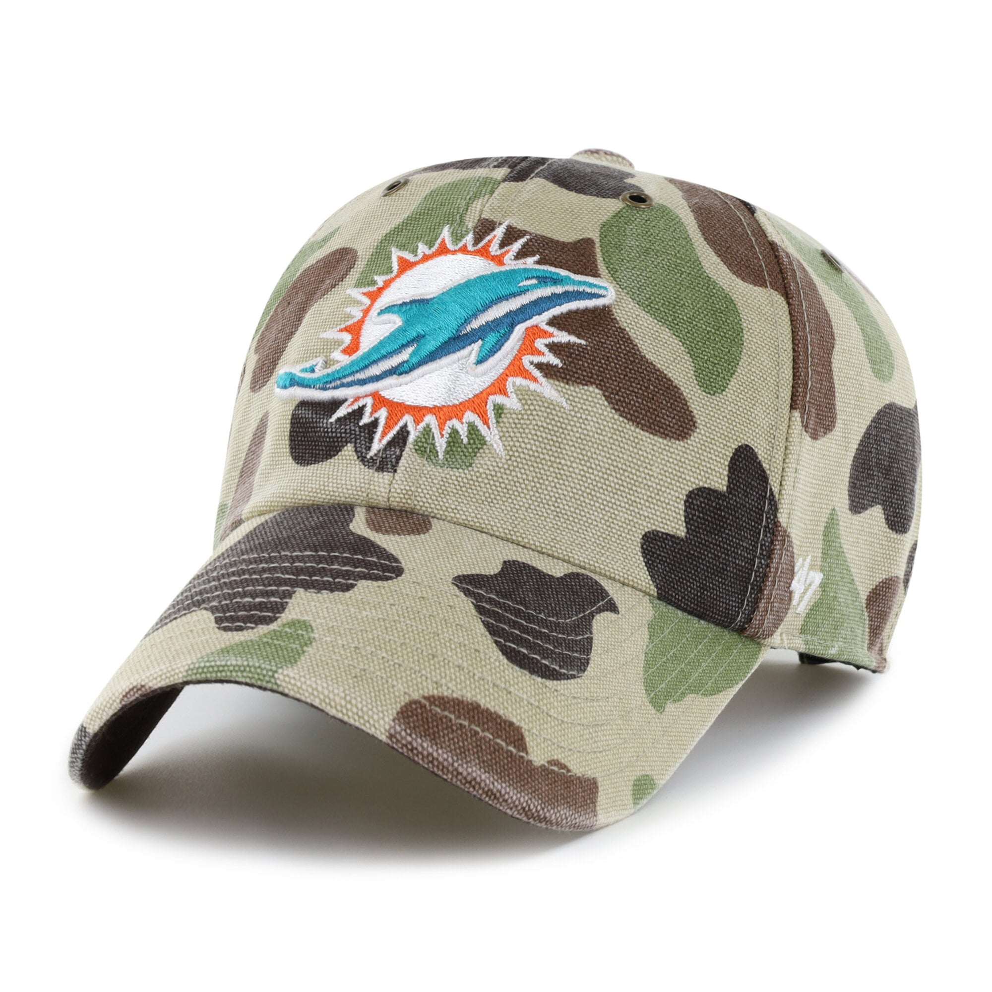 Casquette ajustable Carhartt x '47 Duck Camo Miami Dolphins Clean Up pour homme