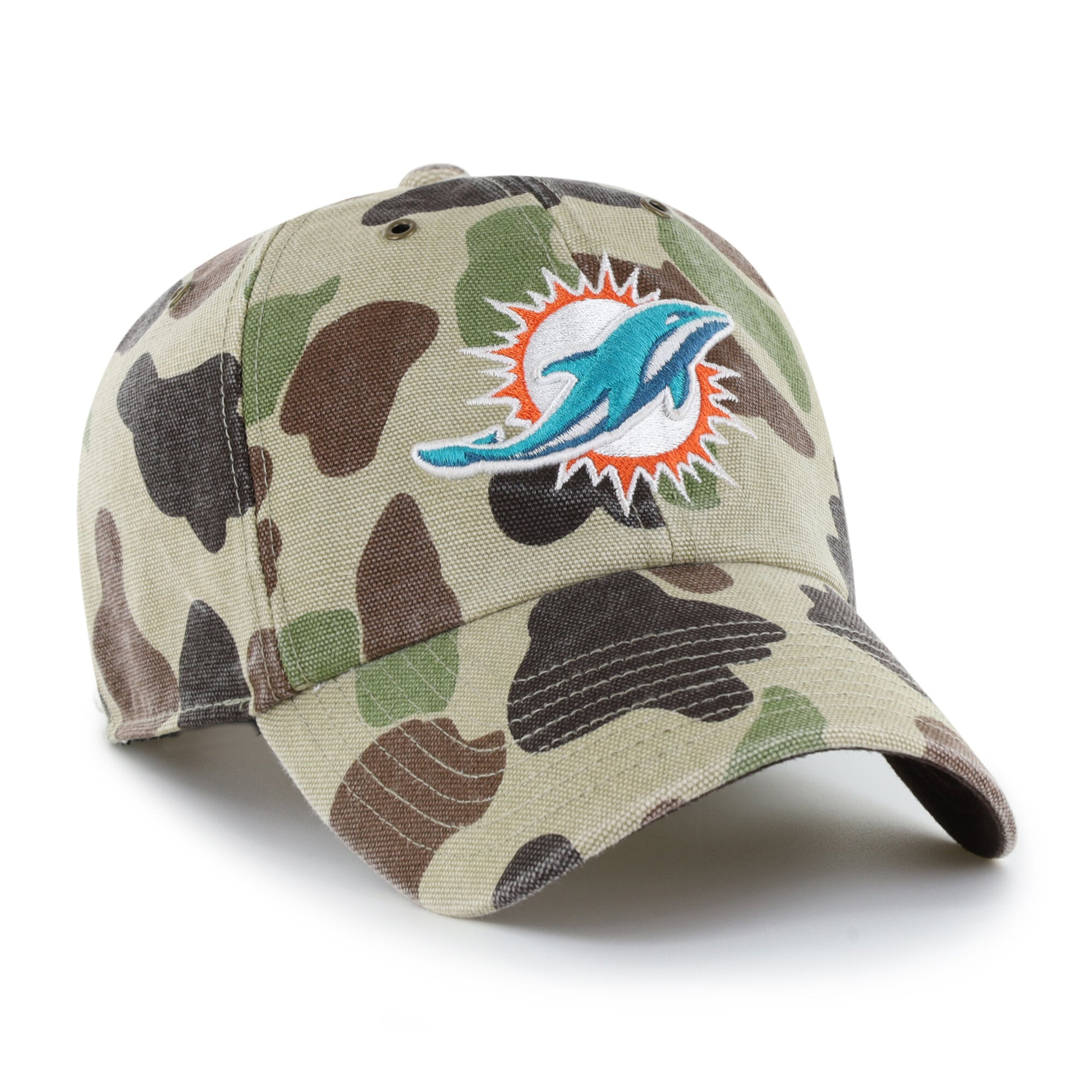 Casquette ajustable Carhartt x '47 Duck Camo Miami Dolphins Clean Up pour homme