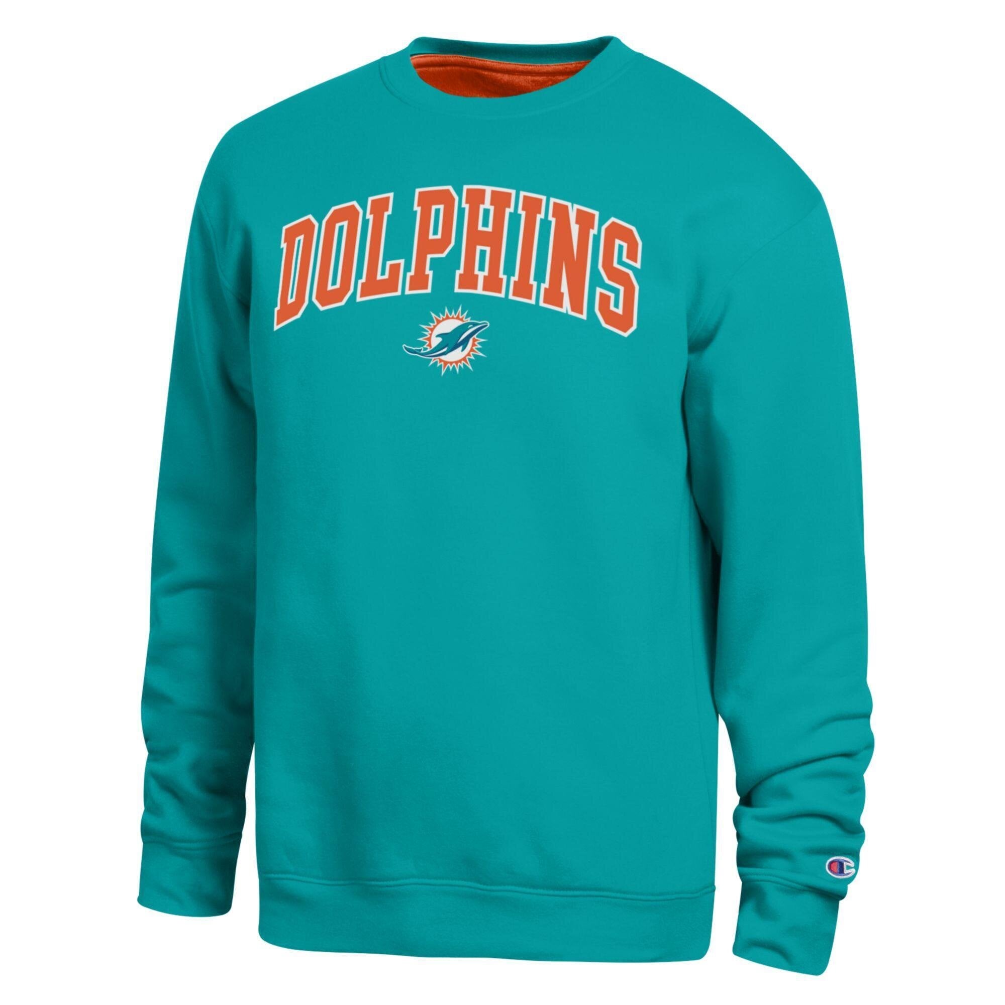 Men's Champion  Aqua Miami Dolphins Contrast Lined Sweatshirt