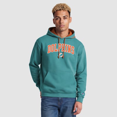  Miami Dolphins Champion Contrast Hoodie - Aqua/Orange