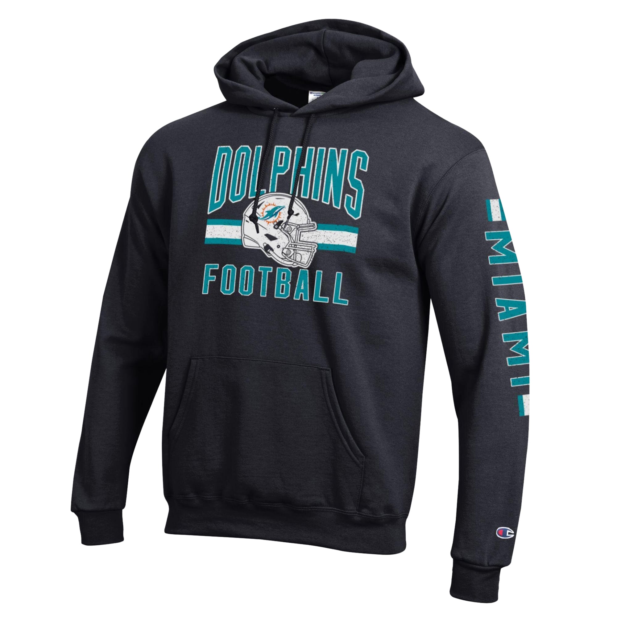 Men's Champion Black Miami Dolphins Powerblend Hoodie
