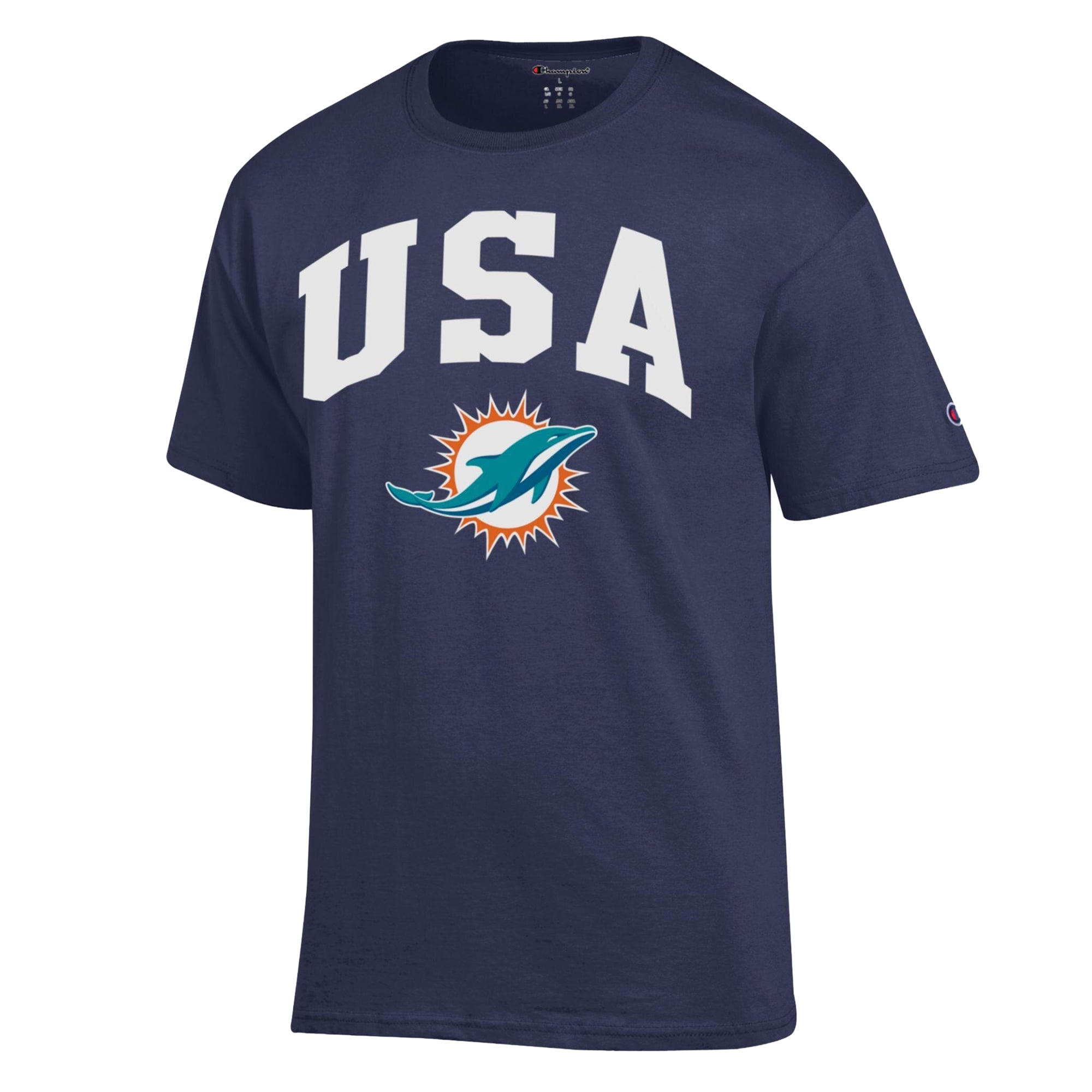 Men's Champion Navy Miami Dolphins Americana T-Shirt