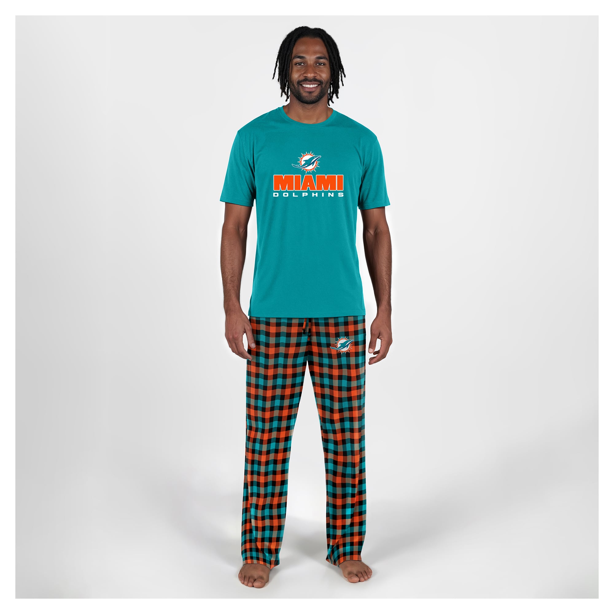 Men's Concepts Sport Aqua Miami Dolphins Big & Tall Highland Sleep Set