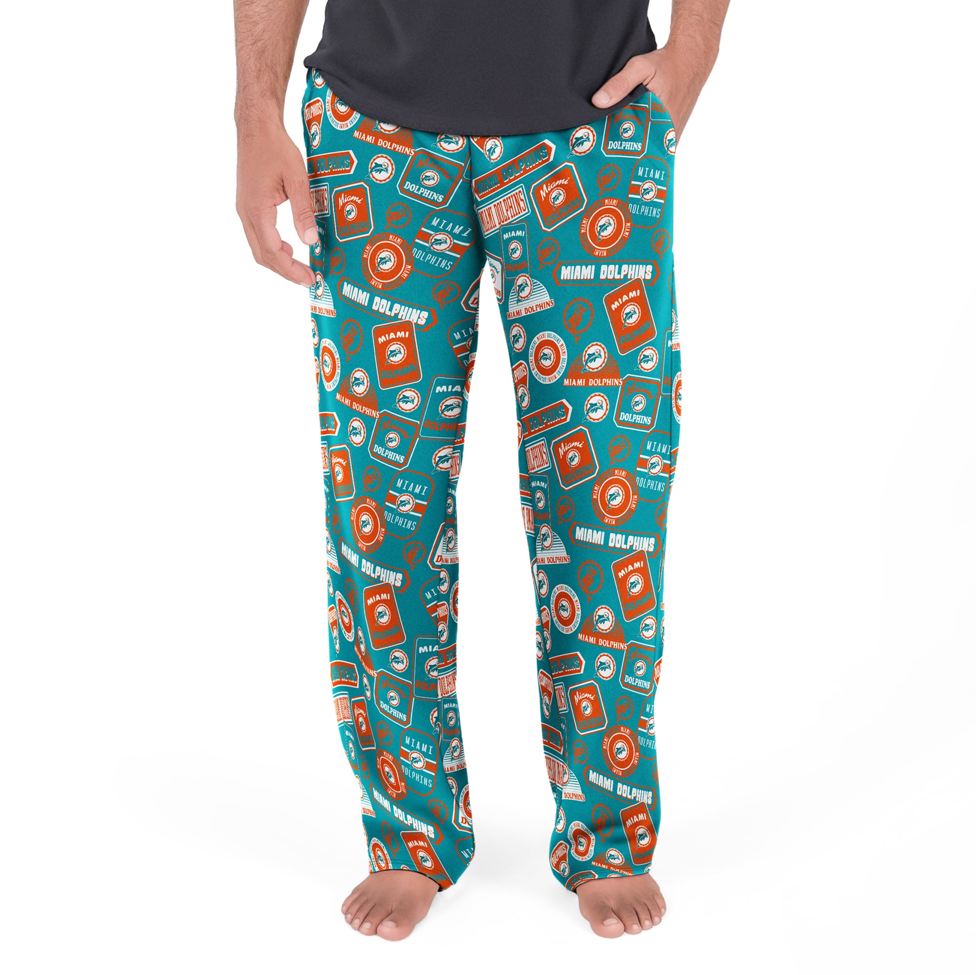Men's Concepts Sport Aqua Miami Dolphins Throwback Logo Grady Sleep Pants