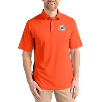 Miami Dolphins Cutter & Buck Virtue Eco Pique Recycled Polo - Orange
