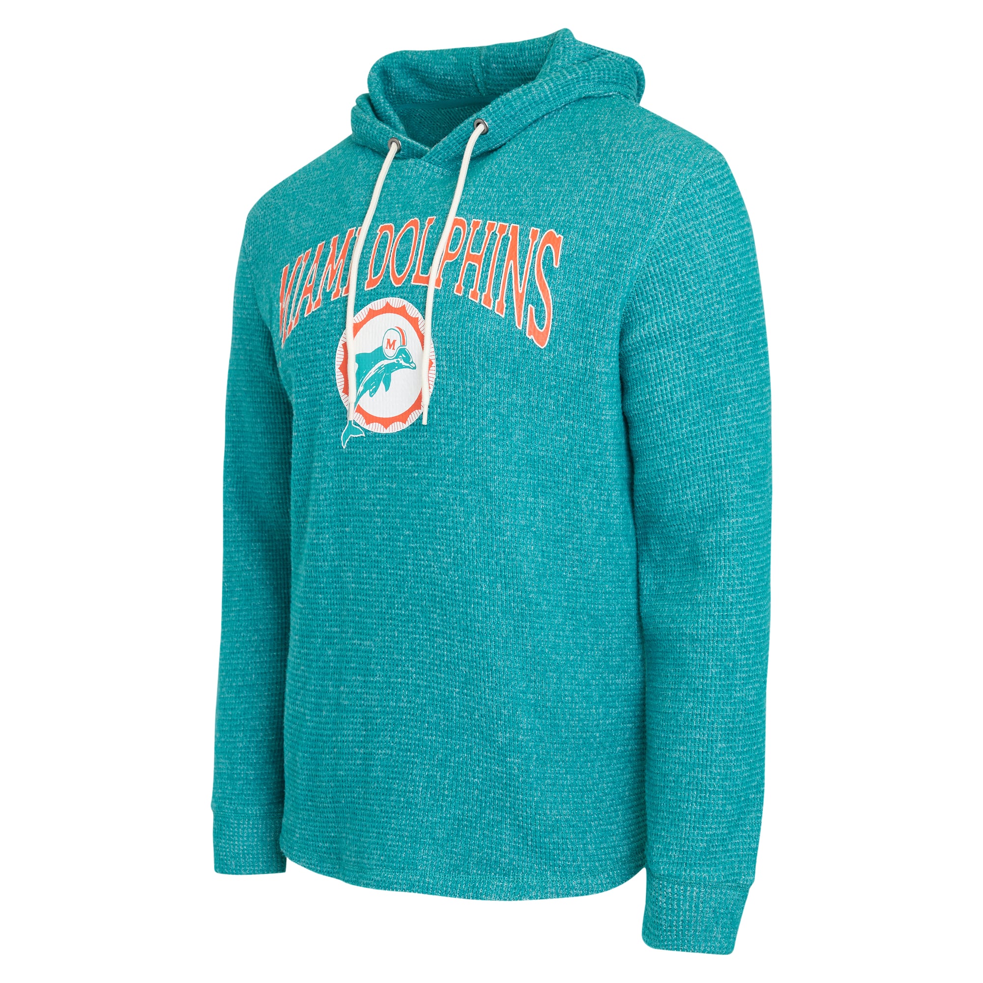 Collection Darius Rucker pour homme par Fanatics Aqua Miami Dolphins T-shirt à manches longues en maille gaufrée et mélange de trois matières