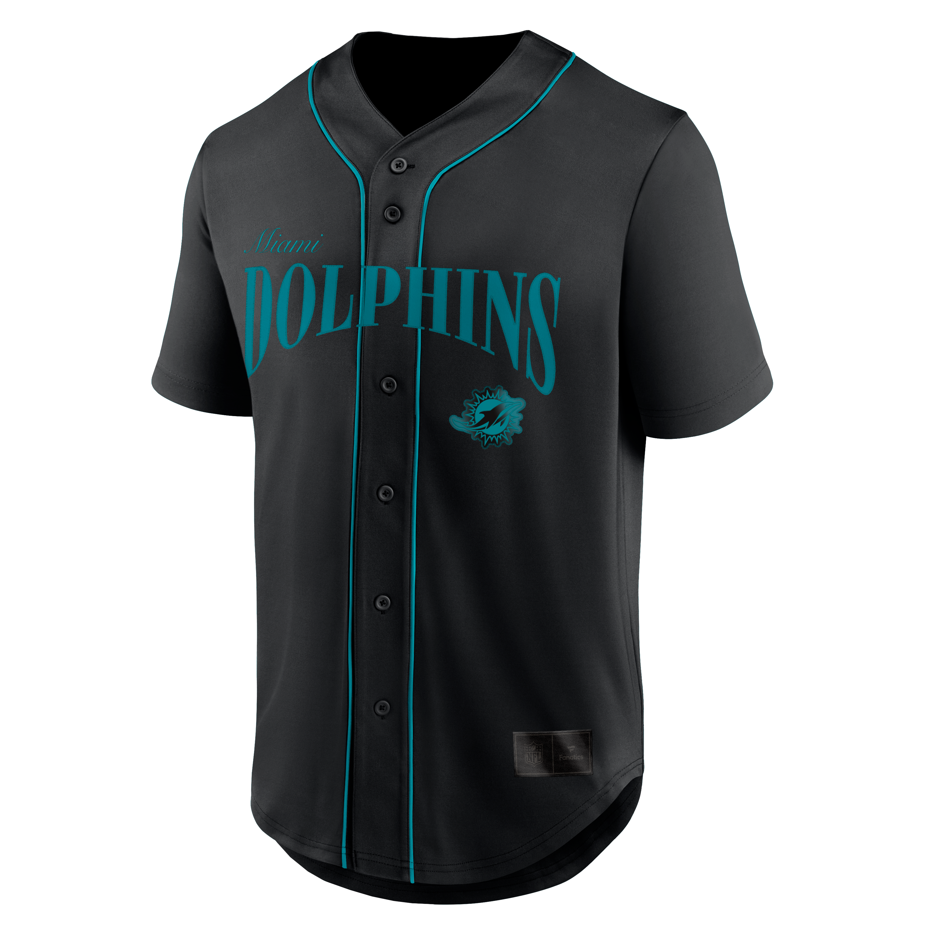 Men's Fanatics Black Miami Dolphins After Hours Button-Up Baseball Top