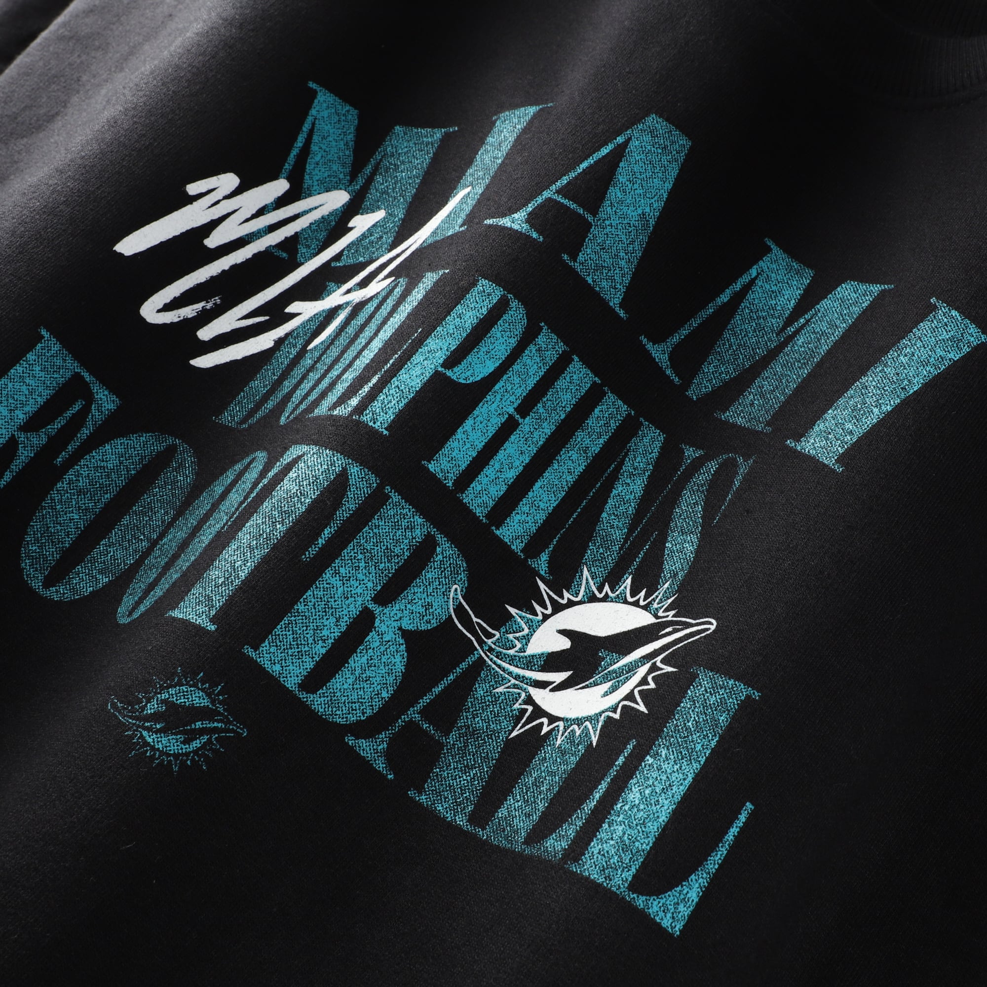 Sweat-shirt mi-temps décontracté Miami Dolphins noir pour homme, grandes tailles, de la marque Fanatics.