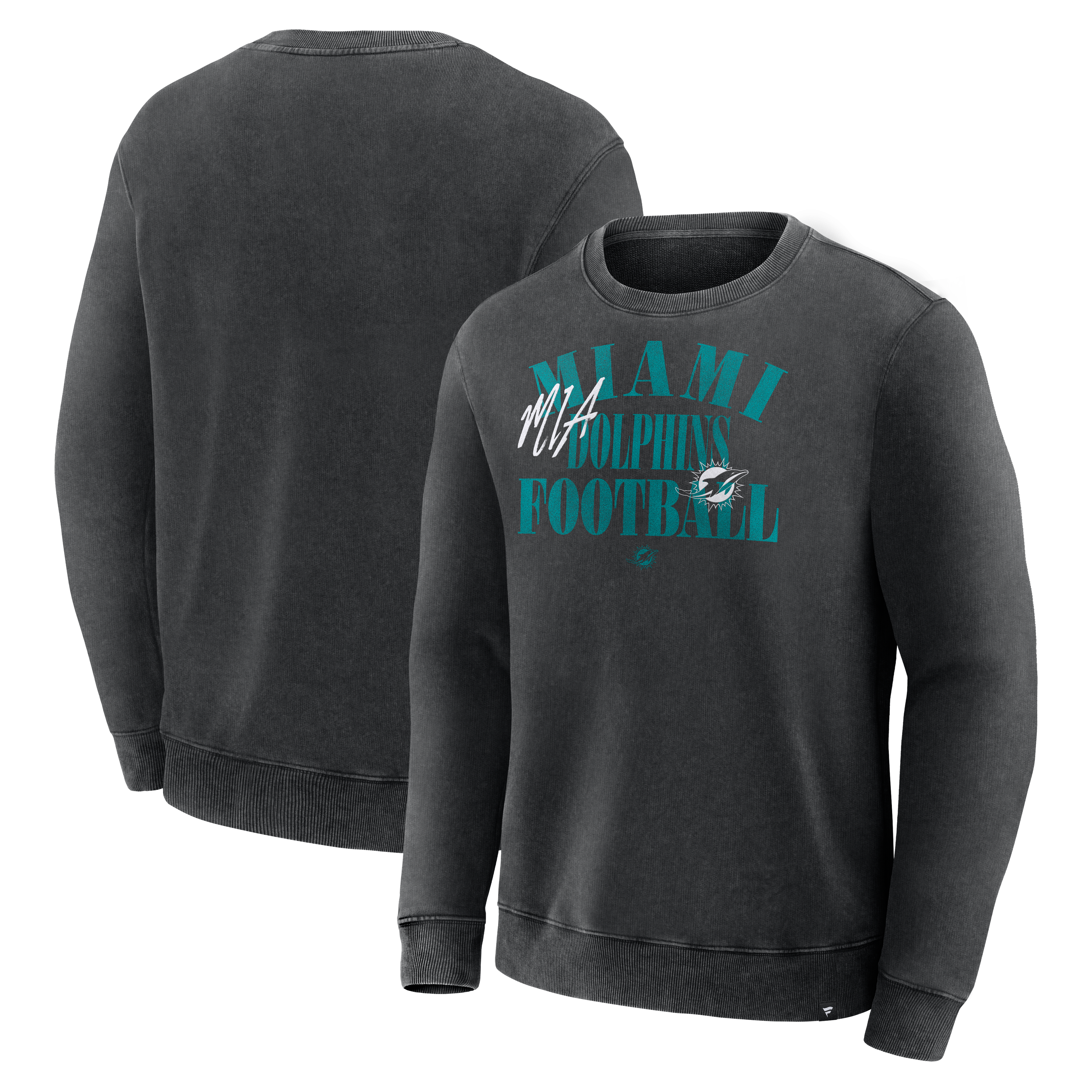 Men's Fanatics Black Miami Dolphins Halftime Lead Relaxed Heavyweight French Terry Sweatshirt