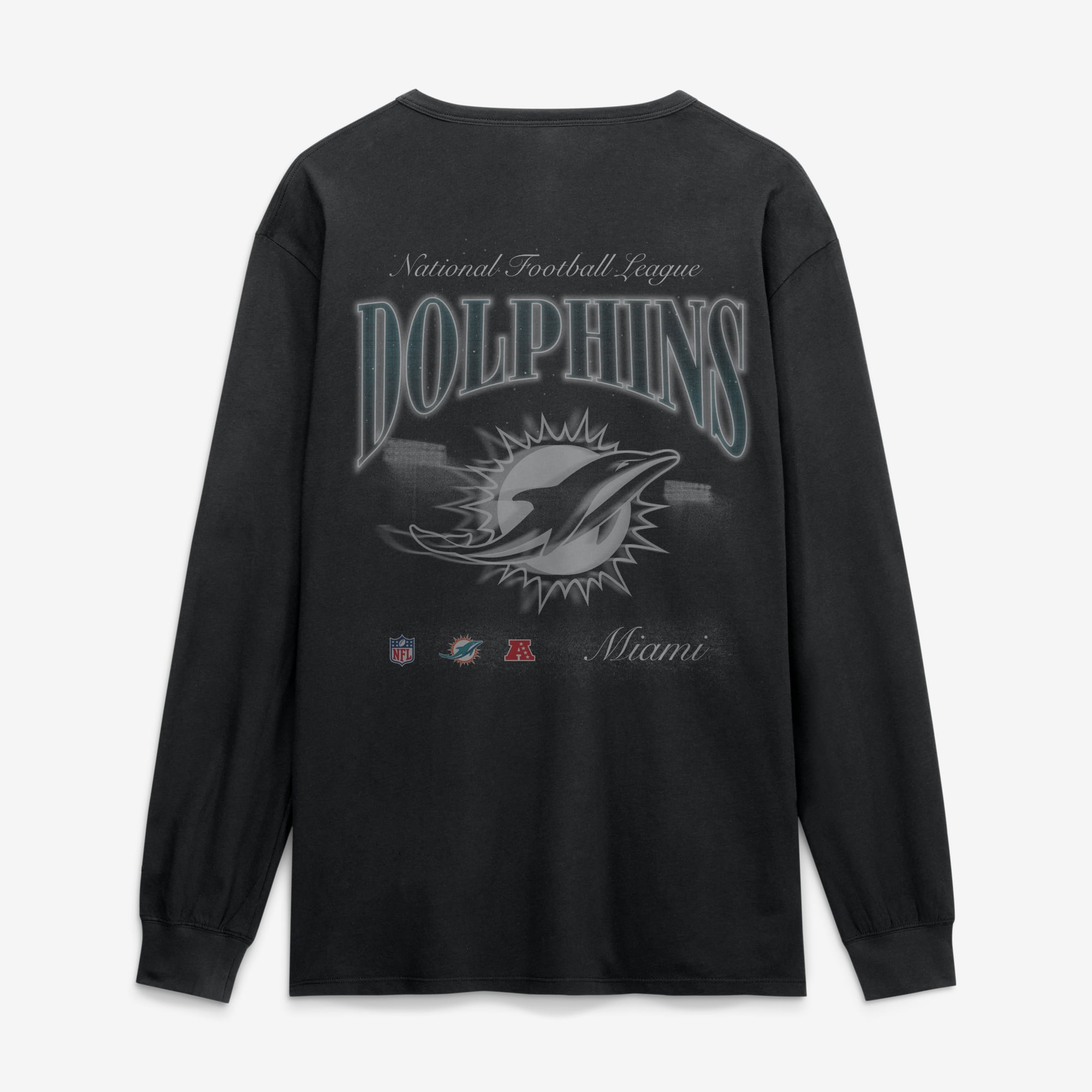 T-shirt à manches longues Fanatics noir Miami Dolphins Midnight Falls pour homme