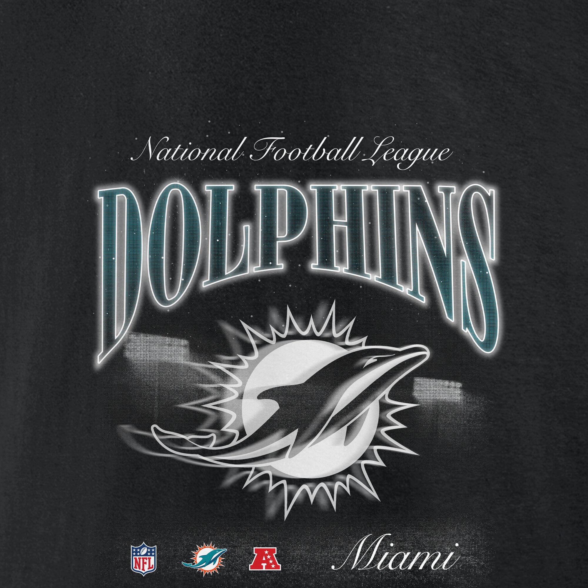 Men's Fanatics Black Miami Dolphins Nightfall Long Sleeve Fleece Hoodie
