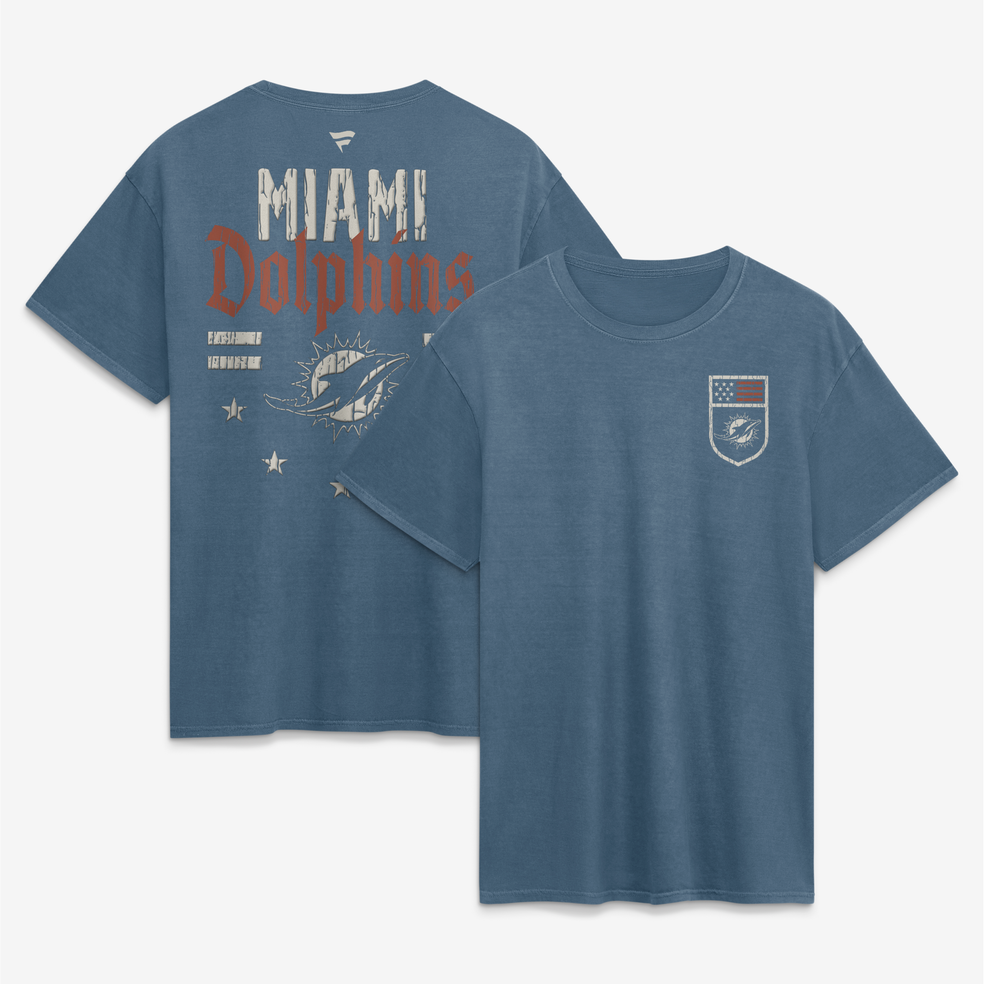Men's Fanatics Blue Miami Dolphins Washed Americana T-Shirt